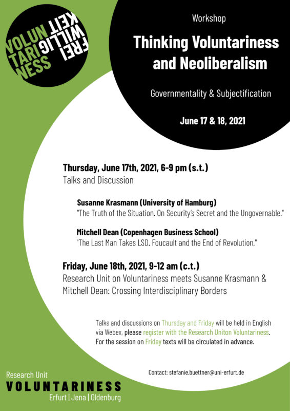 Outline Workshop Thinking Voluntariness and Neoliberalism
