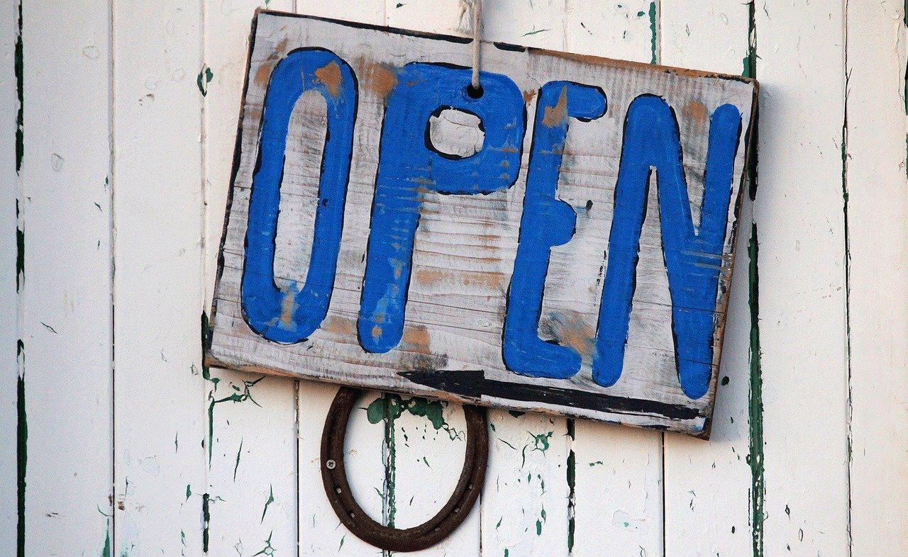 open sign